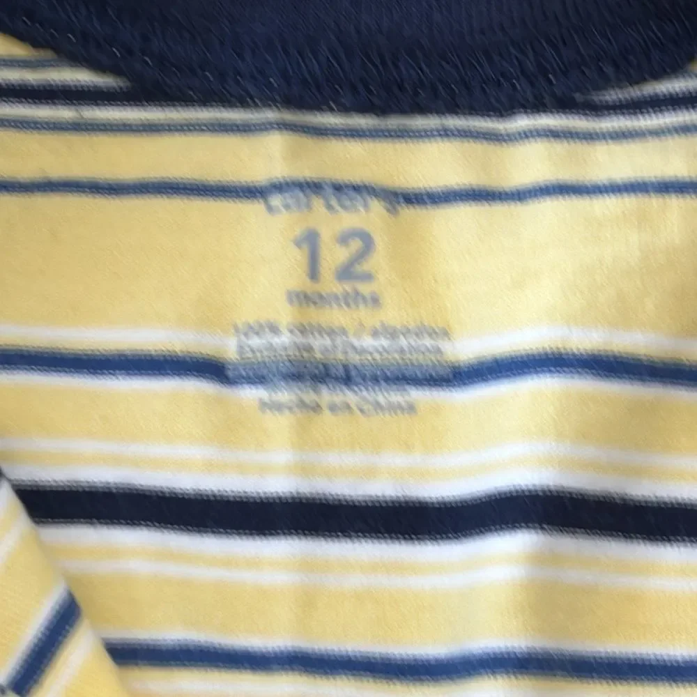 Carter’s | Baby Boys Yellow Navy Striped Romper Unisex Girls Infant